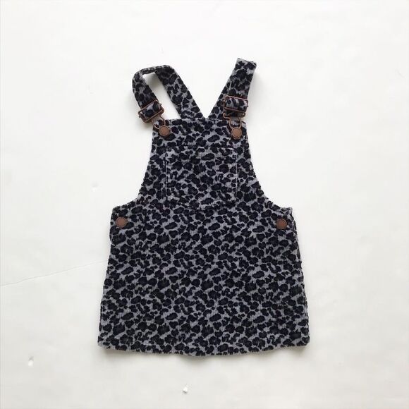 NEXT leopard print corduroy dress jumper EUC 12-18 months - Picture 1 of 6